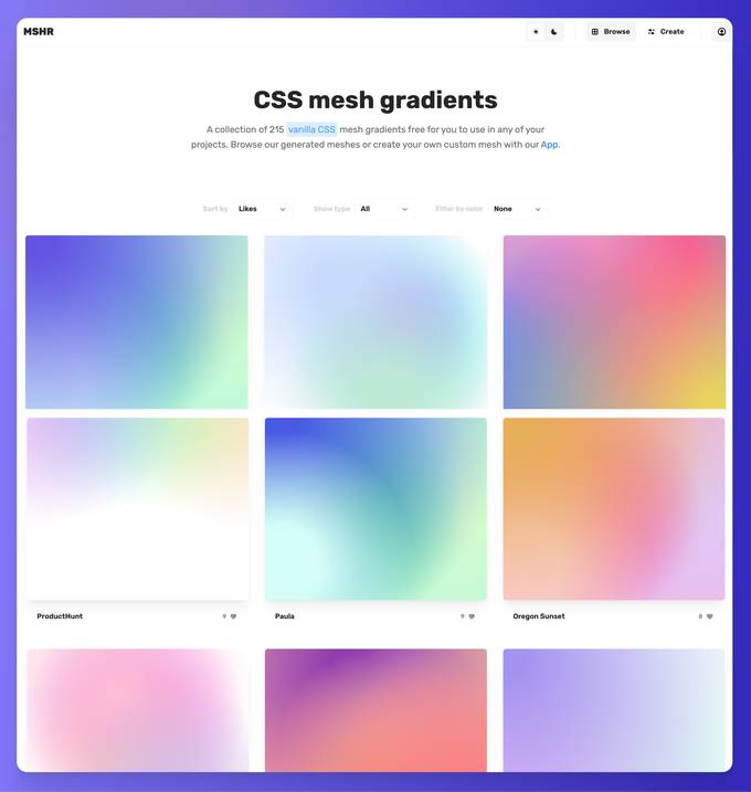 实用的 CSS 网格渐变的在线工具