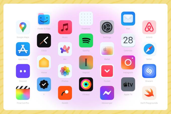 扁平设计的 Mac OS 应用图标集
