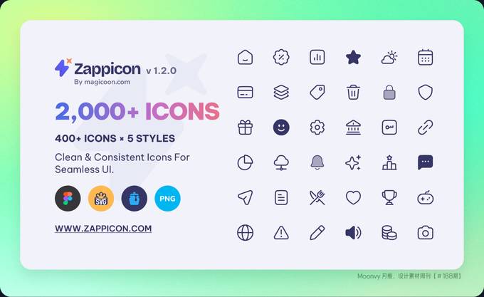 免费 UI 图标集：Zappicon v1.2