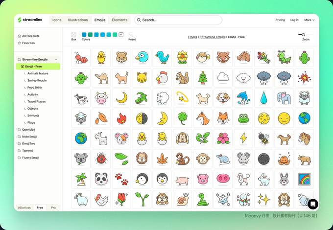 免费 Emoji 图标库：Streamline Emojis