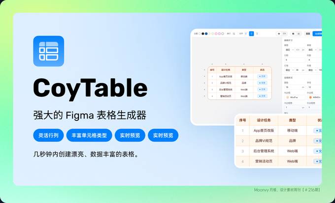 Figma 表格编辑插件：CoyTable