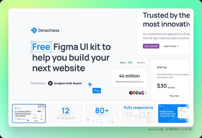 Detachless – 网站设计 UI 组件库